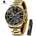 SAPPHERO Reloj Hombre Cuarzo Lujo Cronógrafo Deportivo Acero Inoxidable Impermeable 50M Fecha Luminoso Reloj Elegante Negocios
