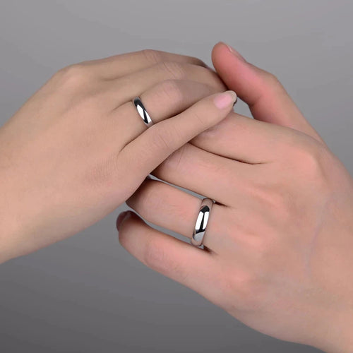 Letdiffery-anillos de boda de acero inoxidable para hombres y mujeres, joyería de moda, Simple, dorado, liso, 2mm, 4mm, 6mm, 8mm