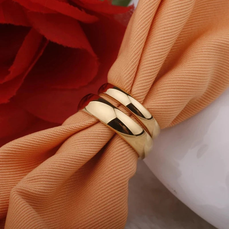 Letdiffery-anillos de boda de acero inoxidable para hombres y mujeres, joyería de moda, Simple, dorado, liso, 2mm, 4mm, 6mm, 8mm
