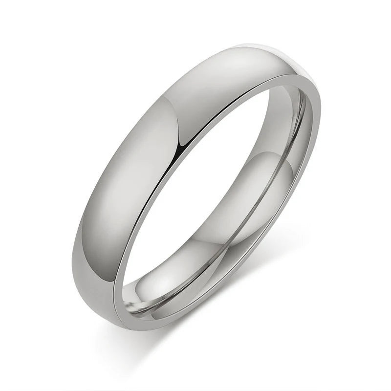 Letdiffery-anillos de boda de acero inoxidable para hombres y mujeres, joyería de moda, Simple, dorado, liso, 2mm, 4mm, 6mm, 8mm
