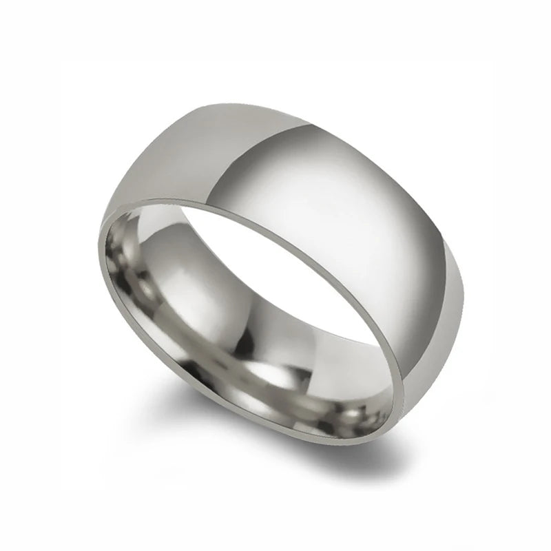 Letdiffery-anillos de boda de acero inoxidable para hombres y mujeres, joyería de moda, Simple, dorado, liso, 2mm, 4mm, 6mm, 8mm