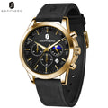 SAPPHERO Reloj Cronógrafo de Cuarzo para Hombre, Impermeable 5ATM, Cristal Hardlex, Correa de Cuero, Reloj Deportivo, Regalo Perfecto para Hombres