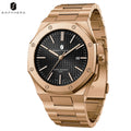 SAPPHERO Reloj analógico hombre, acero inoxidable movimiento cuarzo alta precisión, visualización fecha, impermeable 50M, estilo negocio casual, resistente arañazos duradero, regalo ideal cumpleaños fiesta uso diario l