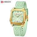 Reloj CURREN de cuarzo cuadrado minimalista a la moda para mujer, relojes deportivos informales de silicona para regalo para mujer