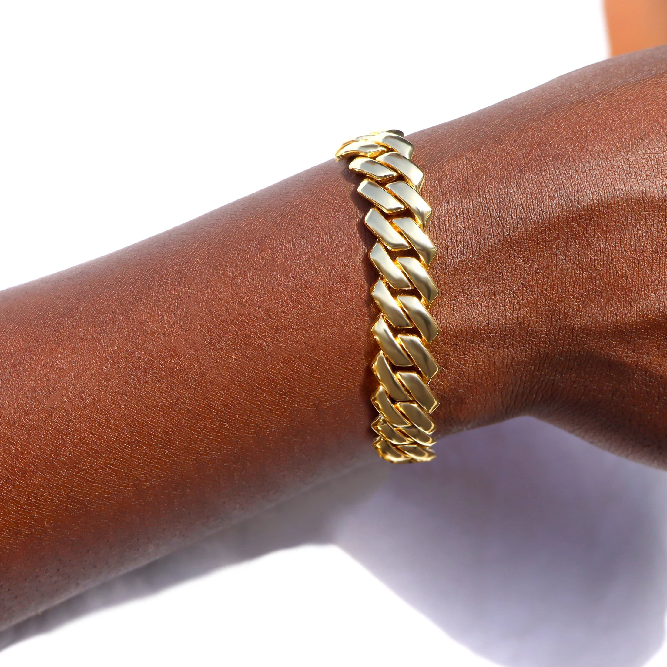Pulseras de cadena cubana con eslabones helados de 14MM para hombres y mujeres, diamantes de imitación completos, pulsera cubana gruesa de Miami, regalo de joyería Punk Hip Hop