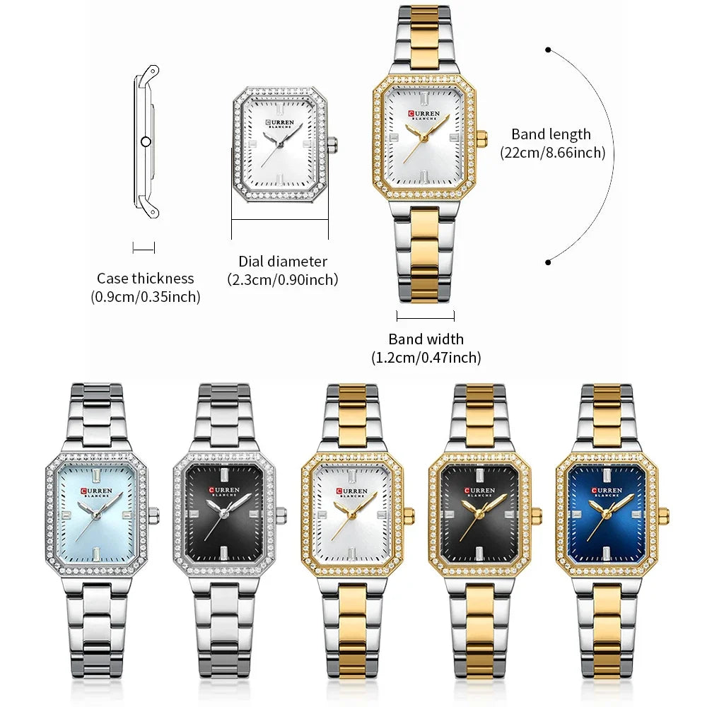 Reloj de pulsera CURREN elegante de cuarzo para mujer, reloj Original de marca superior para mujer, relojes luminosos impermeables de lujo