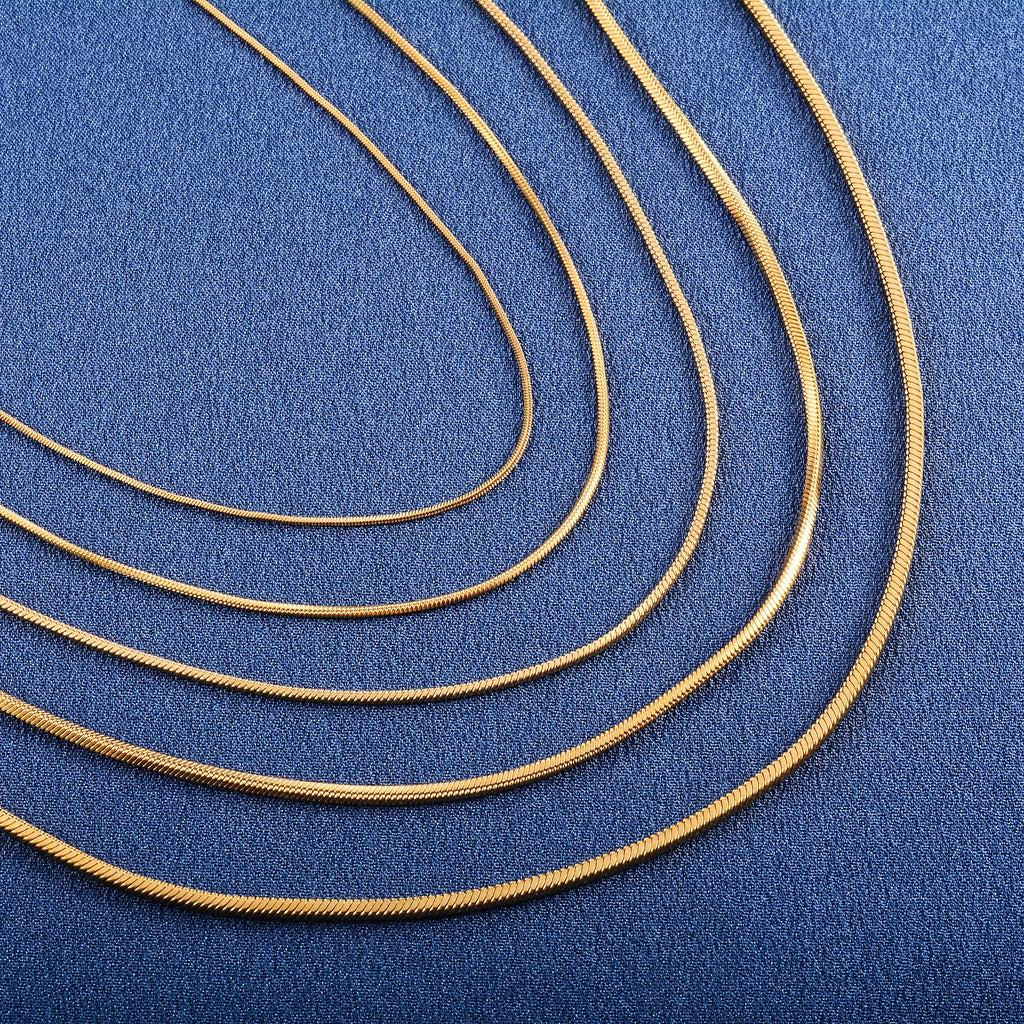 Collar largo de cadena de serpiente cuadrada de acero inoxidable para mujeres y hombres, Gargantilla en el cuello, accesorios de joyería de Color dorado/plateado