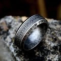 Anillos de runas con amuleto vikingo nórdico de Odin Vintage para hombres, anillo de nudo celta de acero inoxidable fresco, joyería de boda, regalos del Día de San Valentín