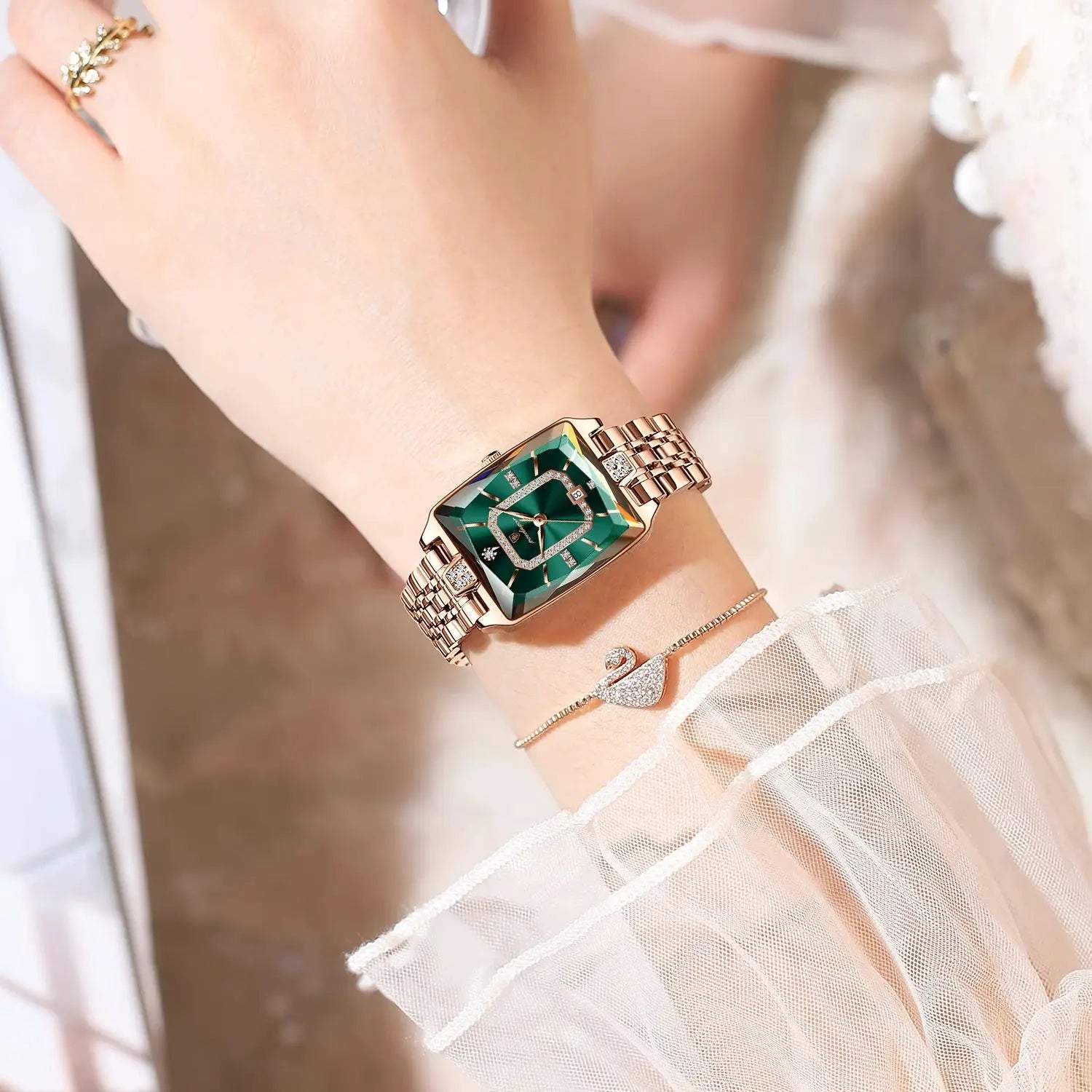 Reloj POEDAGAR de lujo para mujer, calendario resistente al agua, reloj de mujer de alta calidad, relojes de cuarzo de acero inoxidable para mujer, elegante + caja